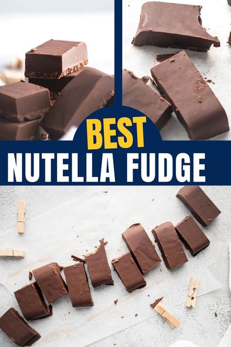 Nutella Recipes Easy Quick, Nutella Fudge 2 Ingredient, Nutella Fudge Recipe, Healthy Nutella Recipes, Nutella Deserts, Nutella Treats, Fantastic Fudge, Best Nutella Recipes, Marshmallow Fluff Fudge