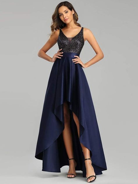 High Low Party Dresses, High Low Prom Dress, Sparkly Prom Dresses, High Low Prom Dresses, Womens Prom Dresses, Beautiful Prom Dresses, Formal Party Dress, Satin Bridesmaid Dresses, Affordable Dresses