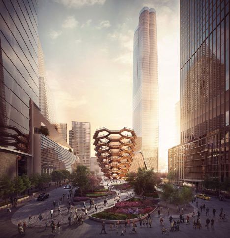 Heatherwick unveils staircase sculpture as "centrepiece" for New York’s Hudson Yards New York Noel, Heatherwick Studio, Thomas Heatherwick, Yard Sculptures, Voyage New York, Hudson Yards, Restaurant New York, Cool Architecture, Architectural Visualization