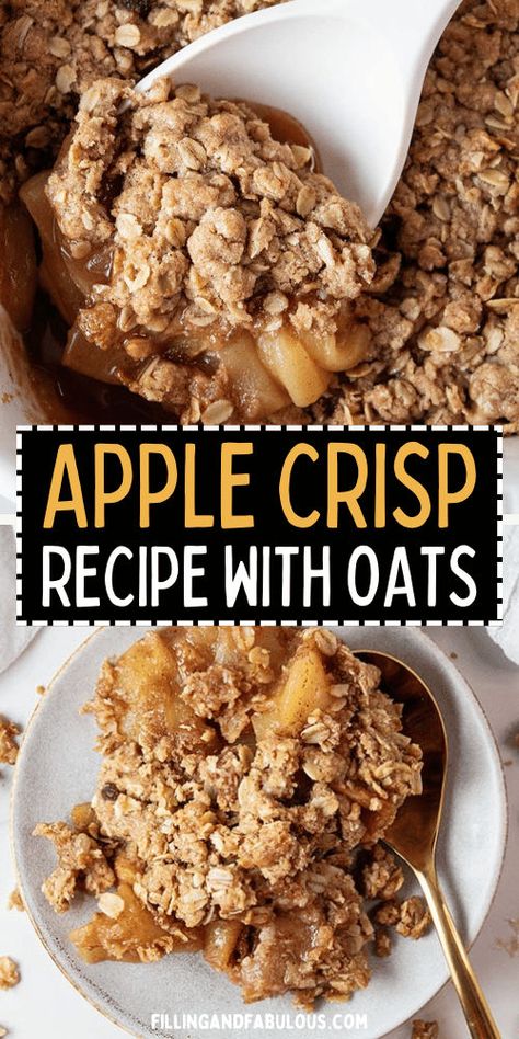 This apple crisp with extra crisp is the perfect dessert for any occasion! A must-make among apple desserts, it’s one of the best easy desserts to make when you’re craving something warm and sweet. Perfect for holidays or just because! Healthy Easy Apple Crisp, Oatmeal Apple Crisp Easy, Easy Apple Crisp With Quick Oats, Crunchy Apple Crisp Recipe, Apple Crisp Recipes With Oats, Apple Crisp With Quick Oats Recipe, Apple Crisp Recipe Easy Pie Filling, Dessert Crisp Recipes, Oatmeal Topping For Apple Crisp