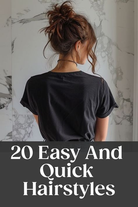 Looking for easy fun hairstyles that don’t take ages to do? Check out these quick and stylish hairdos you can whip up in minutes! Cute Hairstyles For Cleaning, Casual Fancy Hairstyles, Easy For Medium Hair Hairstyles, Pretty Hair Updos Easy Hairstyles, Hairstyles For Camping Easy, Trending Hairstyles Long Hair, Womens Hair Dos, Quick Easy Hair Dos For Long Hair, Casual Ways To Put Hair Up