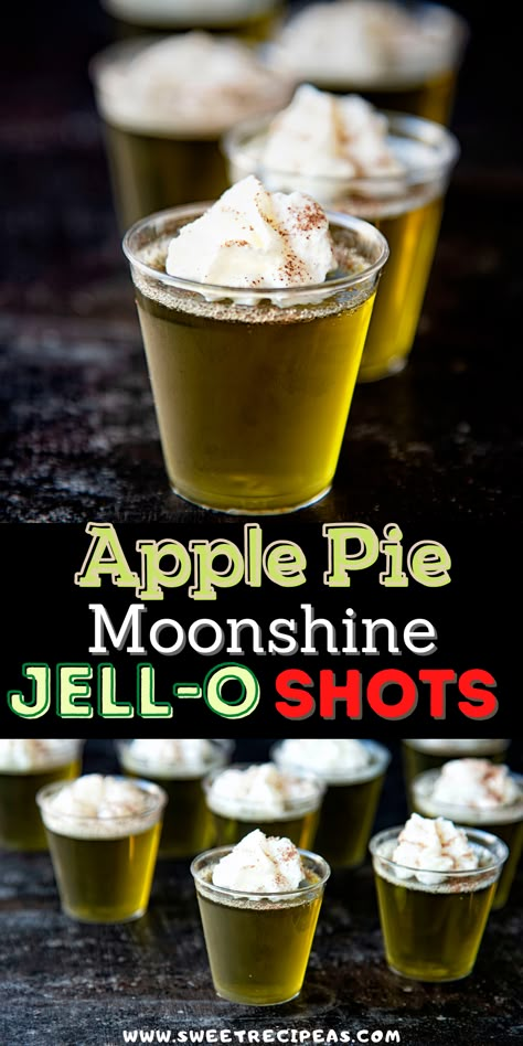 Jell O Shot Recipes, Apple Pie Vodka, Apple Pie Shots, Shots Board, Jello Shooters, Halloween Jello Shots, Shots Recipes, Shot Board, Jello Pudding Shots