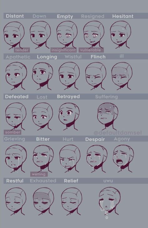 Facial Expressions Template, Art Base Expression, Guilty Expression Drawing, How To Draw A Mad Face, Yelling Poses Drawing, Half Smile Drawing, Numb Expressions Drawing, Guilt Face Expression, How To Draw Angry Face