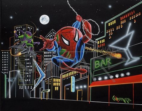 Godard Art, Michael Godard, First Halloween Costumes, Wine Painting, Green Goblin, Popular Series, Wine Art, Limited Edition Giclee, First Halloween