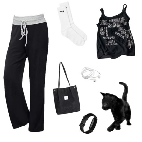 Cute Lazy Day Outfits For School, Lazy Day Outfits For School, Y2k Pjs, Emma Agreste, Emo Outfit, Short Nails Gel, Cute Nails Short, 90s 2000s Fashion, Casual Outfits Fashion