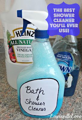 I tried this and the soap scum came right off. I'm completely impressed and no coughing from all the chemicals in cleaners. Never buying shower cleaner again.  1 cup each - warm white vinegar (microwave 2 min) + 1c Original Dawn.  Spray, leave for 15 min, rinse. Dawn Spray, Best Shower Cleaner, Cleaning Hacks Tips And Tricks, Cleaner Recipes, Homemade Cleaners, Homemade Cleaning Products, Cleaning Tricks, Homemade Cleaning, Natural Cleaners