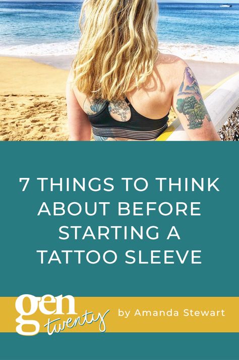 A tattoo sleeve is a gift from you to you.  The post 7 Things To Think About Before Starting a Tattoo Sleeve appeared first on GenTwenty. Tattoo Designs Sleeve, Homemade Tattoos, Ancient Tattoo, Complex Patterns, Elements Tattoo, Millennials Generation, Money Advice, Sleeves Ideas, Young Professional