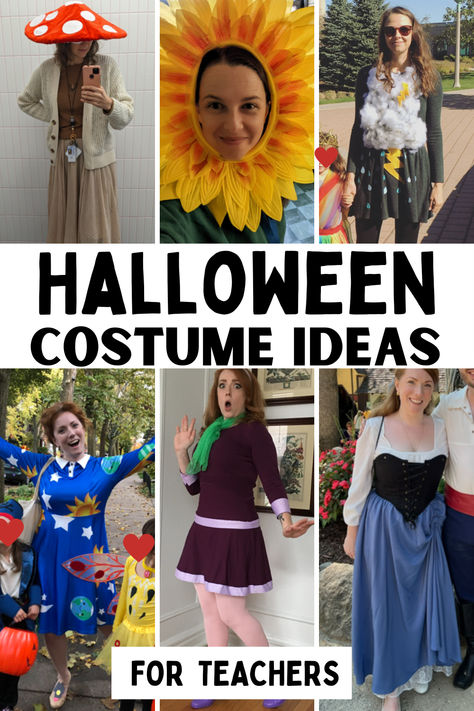 Explore these creative and classroom-friendly teacher Halloween costume ideas that will bring whimsy and magic into your classroom. From Scooby Doo's Daphne to Ms. Frizzle, and whimsical ideas like flowers and mushrooms, you are sure to be inspired! Click to read the blog now. Daycare Teacher Halloween Costumes, Daycare Halloween Costumes For Teachers, Preschool Teacher Halloween Costumes, Teacher Halloween Costume Ideas, Ms Frizzle Costume, Teacher Costume Ideas, Miss Frizzle Costume, Costume Ideas For Teachers, Vocabulary Parade