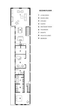 20 Powell Street / Kirsten Reite Architecture Granny Pods Floor Plans, Japan House Design, Second Floor Plan, Narrow House Designs, Narrow House Plans, Entrance Gates Design, Long House, Small House Elevation Design, Home Design Floor Plans