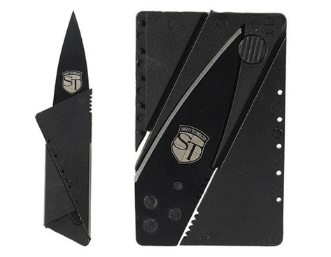 Credit Card Foldable Knife Protects You At Any Time And Anywhere! ONLY $4.95  The Credit Card Foldable Knife with surgical steel, fits in your wallet, purse or pocket, the small blade extends to 2 3/4” when unlocked and only costs $4.95! Blog: http://womenonguard.blogspot.com/2015/11/credit-card-foldable-knife-protects-you.html Store: http://www.womenonguard.com/safety-technology-credit-card-foldable-knife  self defense,credit card size,foldable knife,surgical steel,$4.95, Self Defense Knife, Credit Card Knife, Bottle Cap Opener, Home Protection, Personal Safety, Emergency Prepping, Survival Tools, Camping Survival, Safety Tips