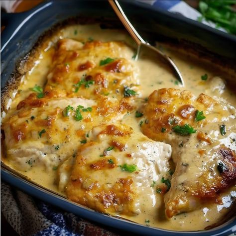 Tender Chicken Delight Recipe | Creamy & Cheesy, Tender Chicken Delight Recipe, Tender Chicken Delight, Chicken Delight Recipe, Thigh Marinade, Chicken Thigh Marinade, Chicken Delight, Amish Chicken, Puppy Chow Recipes