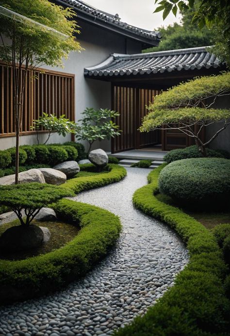 Small Japanese Garden Ideas, Atrium Design, Small Japanese Garden, Japanese Garden Landscape, Small Garden Ideas, Zen Garden Design, Tiny Garden, Gardening Inspiration, Small Patio Garden