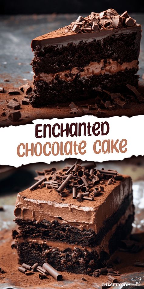 Enchanted Chocolate Cake [2 Hours] - Chasety Chocolate Ganache Cake, Ganache Cake, Chocolate Cake Recipe, Food Cakes, Eat Dessert, Decadent Desserts, Sweets Treats, Chocolate Ganache, Chocolate Desserts