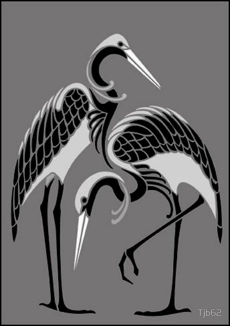 art deco cranes Website Quotes, Art Deco Stencil, Art Deco Motif, Stencils Online, Bird Stencil, Motif Art Deco, Stencil Patterns, Tableau Art, Art Nouveau Design