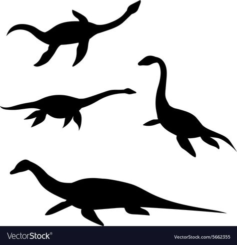 Sea Dinosaur Drawing, Water Dinosaur Drawing, Sea Monster Silhouette, Vinyl Templates, Maze Ideas, Sea Dinosaurs, Lochness Monster, Dinosaur Stencil, Sea Monsters Drawing