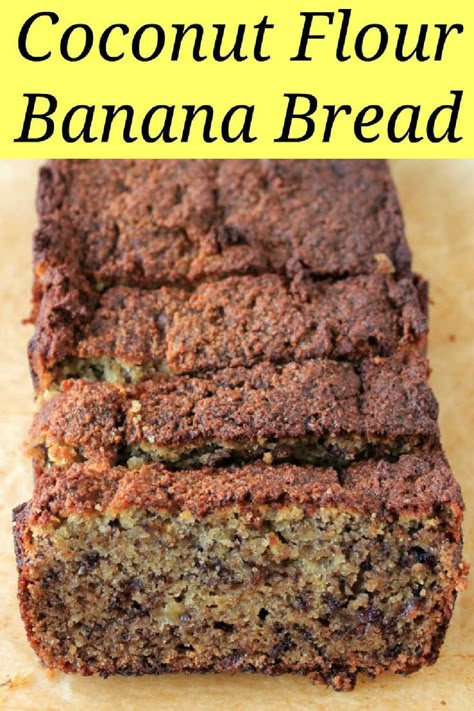 Banana Bread With Coconut Flour Recipe – BEST Ever Quick, Easy, Gluten Free Banana Bread using coconut flour and other grain free ingredients. With the full step by step photos and video tutorial. Banana Bread With Coconut Flour, Easy Gluten Free Banana Bread, Bread With Coconut Flour, Banana Bread With Coconut, Recipes Using Coconut Flour, Coconut Flour Banana Bread, Coconut Banana Bread, Keto Banana Bread, Coconut Flour Bread