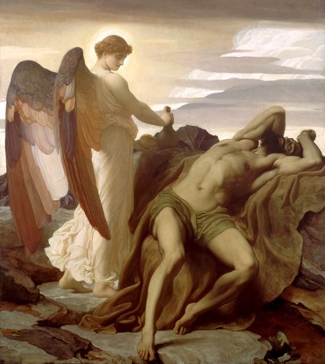 https://flic.kr/p/CWwfEp | leighton, frederic - Elijah in the Wilderness | Frederic Lord Leighton 1830-1896 Engeland Elijah In The Wilderness, Bible Paintings, Frederick Leighton, Frederic Leighton, Creation Art, Walker Art, Rennaissance Art, Pre Raphaelite, Classical Art