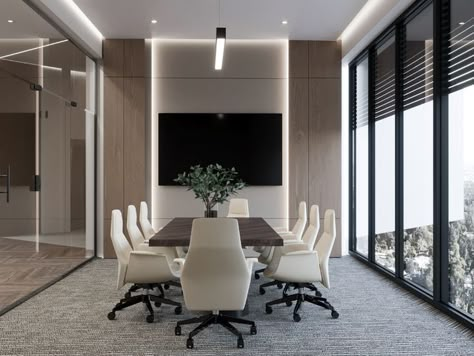 Meeting Room Design Office, Conference Room Design, Meeting Room Design, Interior Hotel, Office Interior Design Modern, Office Meeting Room, Office Renovation, Office Space Design, Modern Office Design