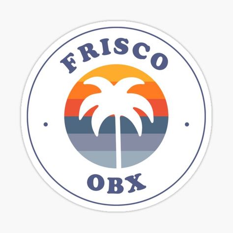 A retro Outer Banks Frisco North Carolina palm tree logo with a NC sunset. A great gift or souvenir from one of the best and most beautiful cities and towns in North Carolina. • Millions of unique designs by independent artists. Find your thing. Outer Banks Sunset, Palm Tree Logo, Tree Logo, Logo With A, Tree Logos, Beautiful Cities, Logo Badge, Most Beautiful Cities, Chicago Cubs Logo