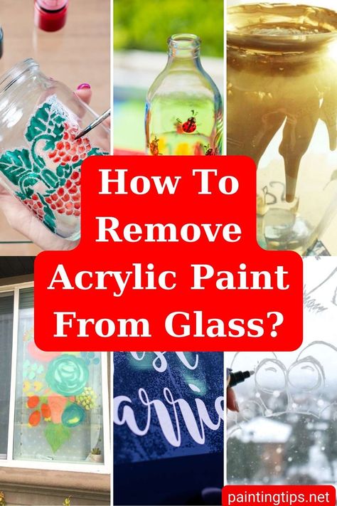 You can remove acrylic paint from glass with cellulosic thinner, acetone, alcohol, paint remover. Remove Paint From Glass, Remove Acrylic Paint, Paint Remover, Repair And Maintenance, Home Improvement Projects, Acrylic Paint, Home Goods, Acrylic Painting, Home Improvement