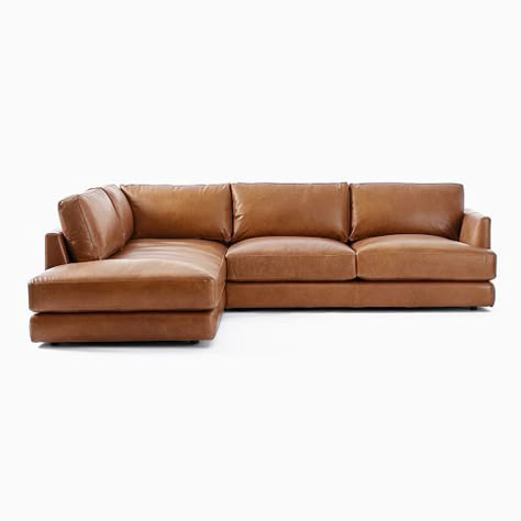 Haven Leather 2-Piece Terminal Chaise Sectional U Couch, Most Comfortable Couch, Leather Couch Sectional, Leather Couches, Couches Living, Comfortable Couch, Oversized Furniture, Leather Chaise, Leather Sofas