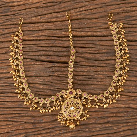 Mangtika Gold, Mangtika Jewellery, Mangtika Jewellery Gold, Gold Mangtika, Polki Tikka, Bride Gold Jewellery, Bridal Tikka, Gold Tikka, Pakistani Earrings