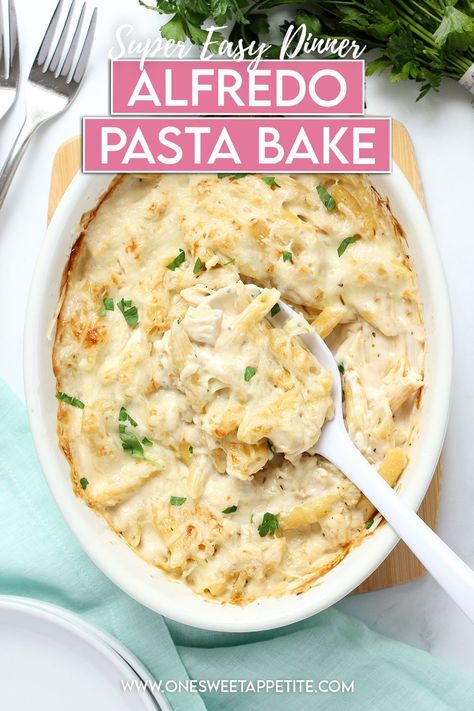 Easy Baked Ziti With Alfredo Sauce, Backed Alfredo Pasta, Fettucini Bake Pasta Dishes, Cheese Chicken Alfredo Pasta Bake, No Boil Alfredo Pasta Bake, Meatless Alfredo Pasta, Baked Pasta Recipes White Sauce, Easy Alfredo Bake, Baked Pasta With Alfredo Sauce