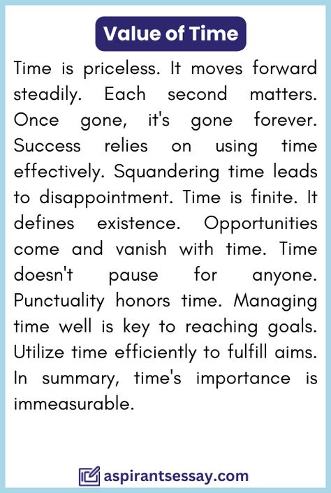 Paragraph on Value of Time in English (100, 150, 200, 250 Words) Types Of Paragraphs, Reading Paragraph, Improve English Writing, Stories With Moral Lessons, Value Of Time, Bush Fire, Debate Topics, Gen Alpha, Typing Skills