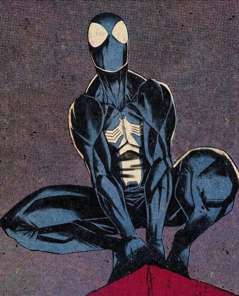 Spiderman Comic Art, Symbiote Spiderman, Spiderman Comic, Black Suit, Spiderman Art, Amazing Spiderman, Spider Verse, Marvel Art, Marvel Spiderman