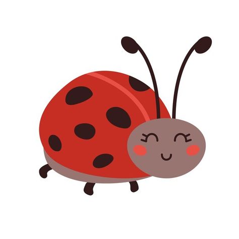 Vector cute cartoon ladybug illustration... | Premium Vector #Freepik #vector #red #nature #background #black Cute Ladybug Drawing, Ladybird Drawing, Ladybug Images, Ladybug Illustration, Cartoon Ladybug, Ladybug Cartoon, Bugs Drawing, Baby Ladybug, Cute Ladybug