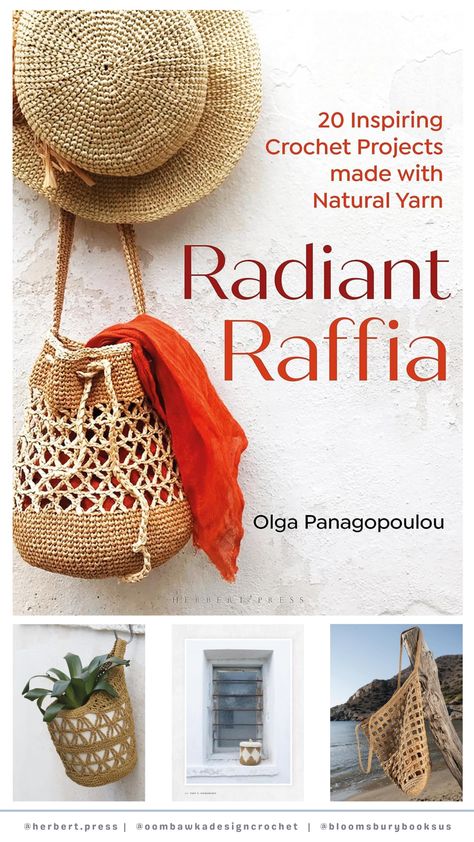 Rafia Crochet, Crocheted Baskets, Crocheted Stuff, Celtic Weave, Crochet Angels, Book Pattern, Raffia Hat, Crochet Book, Woven Handbags