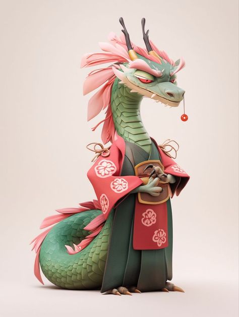 3d Karakter, Mythical Animals, Art Toys Design, Dragon Statue, Japon Illustration, E Card, 영감을 주는 캐릭터, A Dragon, 3d Characters