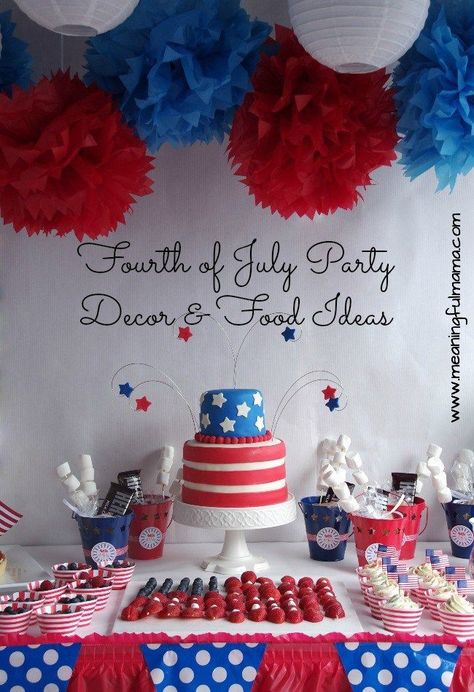 fourth of july party decorations food ideas Fourth Of July Party Decorations, Red White And Blue Desserts, Fourth Of July Party, Usa Party, American Party, 4th Of July Cake, Fourth Of July Decorations, Blue Desserts, 4th Of July Desserts