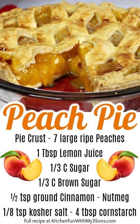 Homemade Peach Pie Filling With Fresh Peaches, Fresh Peach Pie Recipes Pioneer Woman, Peach Pie Fresh Peaches, Easy Fresh Peach Pie, Old Fashioned Peach Pie, The Best Peach Pie, Southern Peach Pie Recipes, Southern Peach Pie, Recipes Using Peach Pie Filling