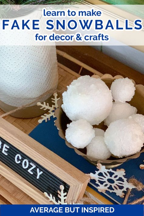 How to Make Fake Snowballs for Decor - Average But Inspired Snowball Decor, Snowballs Diy, Fake Snowballs, Simple Winter Decor, Team Appreciation, Snow Crafts, Decorative Bowl Filler, Easy Holidays Crafts, Fake Snow