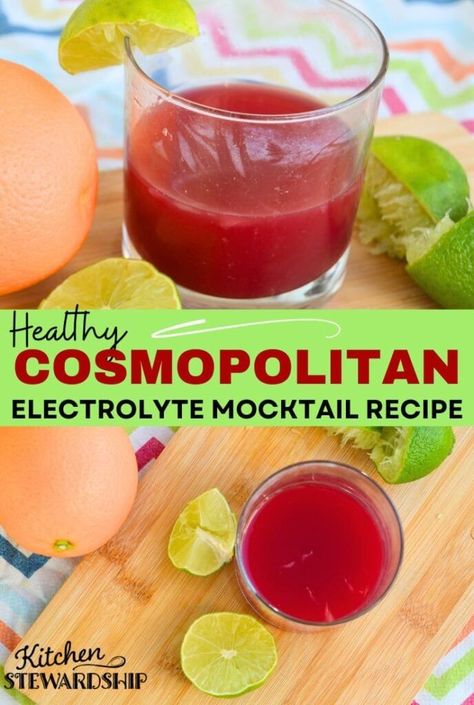 Try this easy electrolytes cocktail recipe for a healthier twist on the classic cosmopolitan. It's a healthy cosmopolitan drink: refreshing, tasty, and perfect for any occasion! Festive Mocktail, Mocktail Drink, Cosmopolitan Drink, Unsweetened Cranberry Juice, Mocktail Drinks, Smoothie Juice, Non Alcoholic Cocktails, Tea Diy, Cocktail Drinks Recipes