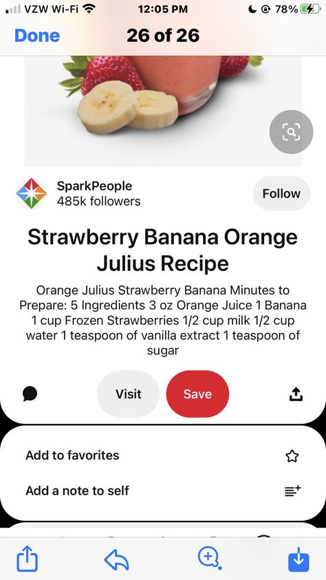 Orange Julius Strawberry Banana Smoothie, Strawberry Banana Orange Julius Recipe, Orange Julius Recipe Original, Orange Julius Recipe, Smoothie Recipes Strawberry, Orange Julius, At Home Recipes, Protein Shake Smoothie, Smoothie Juice