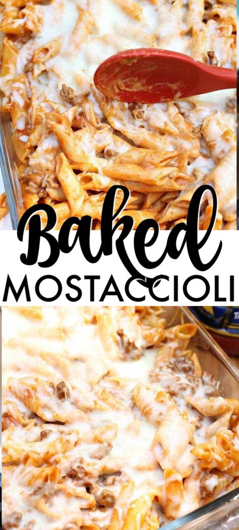 Mostaccioli Recipe Easy, Mostaccioli Recipe, Baked Mostaccioli, Persnickety Plates, Baked Pasta, Best Pasta Recipes, Easy Pasta Recipes, Easy Pasta, Marinara