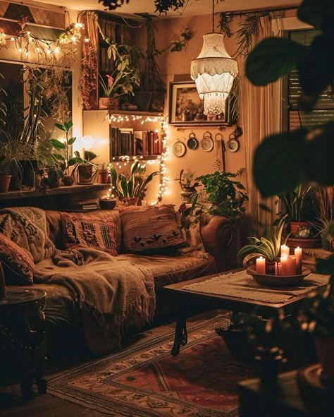 Lots Of Plants, Future Apartment Decor, Dark Home Decor, Cozy Room Decor, Apartment Decor Inspiration, Dream Room Inspiration, Dream House Interior, Boho Living, Boho Living Room