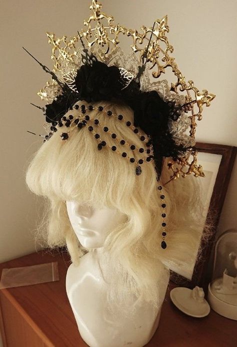 Headpiece Jewelry, Fantasy Crown, Vintage Crown, Crown Headdress, Beads Chain, Headpiece Diy, Fantasy Costumes, Fantasy Dress, Head Accessories