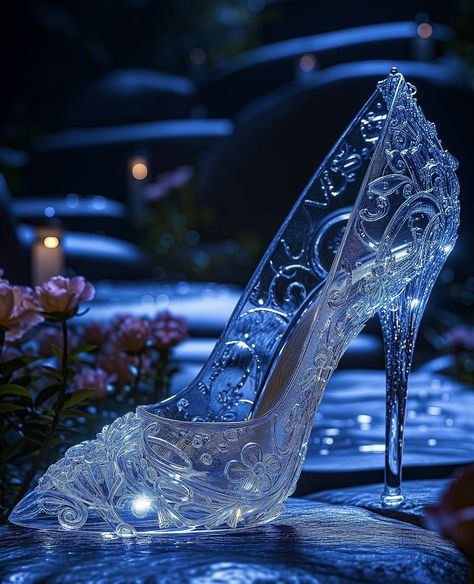 Crystal Heels Cinderella, Cinderella Heels, Beautiful Gown Designs, My Lovely Friend, Glass Heels, Cinderella Slipper, Mosaic Home, Pretty Heels, Fairy Shoes