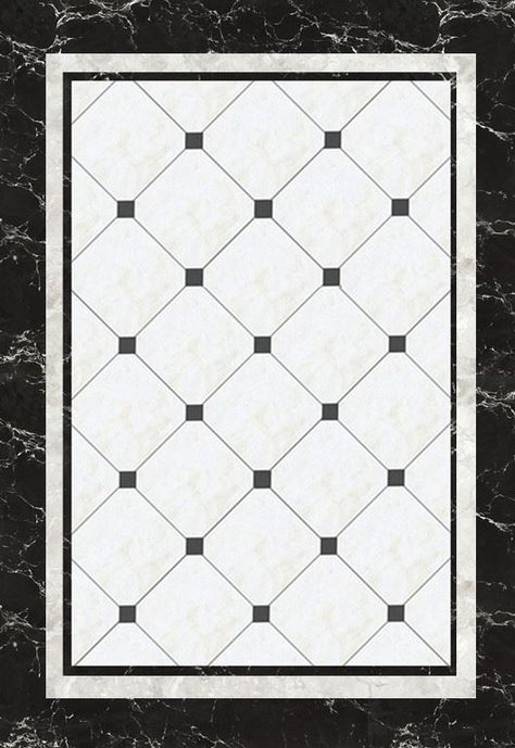 Marble Floor Design, Floor Pattern Design, Marble Floor Pattern, Black And White Tile, Inlay Flooring, Marble Flooring Design, Tile Layout, Floor Texture, Floor Tile Design