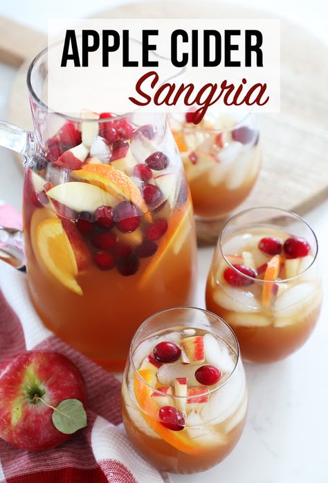 Apple Cider Autumn Sangria, Fall Spiced Apple Cider Sangria, Apple Cider Wine Slushies, Apple Cider Caramel Vodka White Wine, Apple Cider Sangria Recipe With Vodka, Cider Alcohol Drinks Fall, Fall Cider Cocktails, White Wine Sangria Recipe Fall, Fall Sangria Recipes White Apple Cider