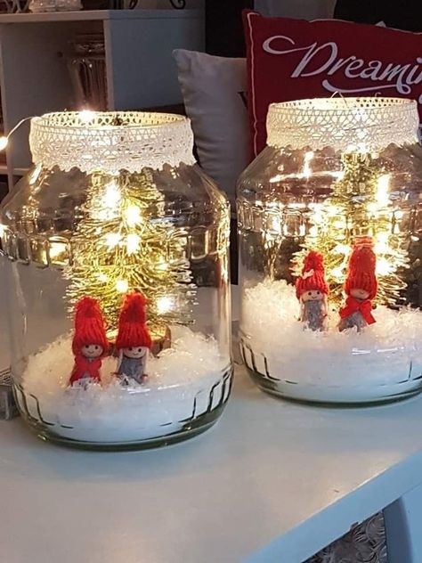 Curtains Ideas Modern, Kitchen Organizing Ideas, Christmas Bazaar Crafts, Tableware Ideas, Christmas Fairy Garden, Mason Jar Christmas Crafts, Mason Jar Christmas Gifts, Crafts With Glass Jars, Rugs Ideas