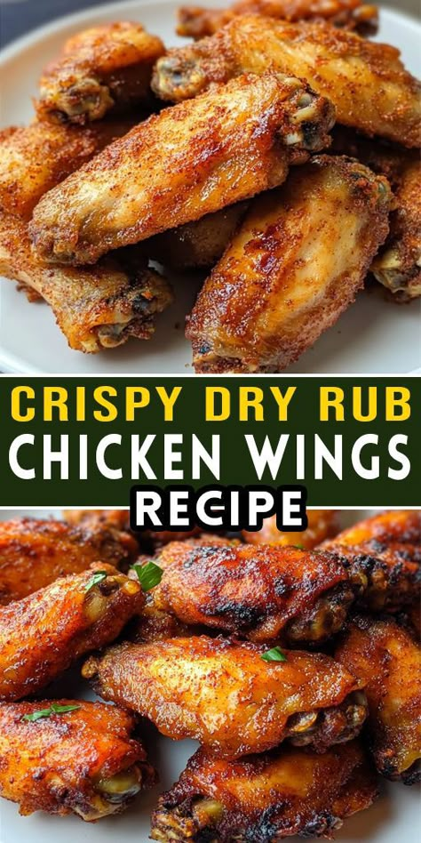 Chicken Wing Dry Rub Recipes, Wing Dry Rub, Dry Rub Chicken, Dry Rub Chicken Wings, Wings Recipe Baked, Chicken Wing Recipes Fried, Fried Wings, Air Fry Chicken Wings, Hot Wing Recipe