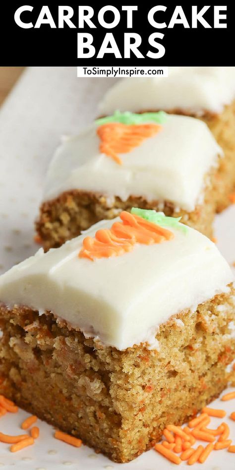 Carrot Cake Bars Recipe, Carrot Cake Dessert, Carrot Cake Recipe Homemade, Carrot Desserts, Cake Recipe Homemade, Classic Carrot Cake, Cake Bars Recipe, Carrot Cake Bars, Carrot Cake With Cream Cheese