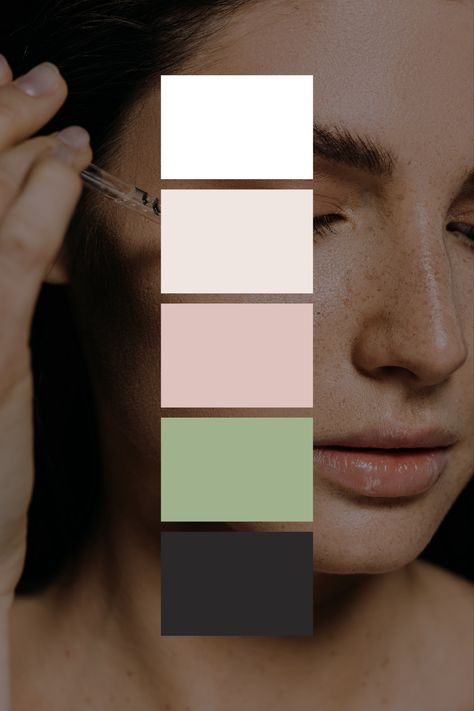 Cosmetics Color Palette, Skincare Color Palette, Clean Color Palette Branding, Skin Care Color Palette, Skin Care Brand Color Palette, Luxury Skincare Color Palette, Color Palette For Skincare Brand, Skincare Brand Color Palette, Colour Palette For Skincare Brand