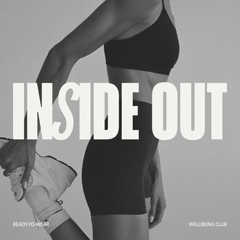 INSIDE OUT / brand identity Wellness Graphic Design Inspiration, Activewear Logo Branding, Health Club Logo, Activewear Branding Design, Fitness Brand Photoshoot, Fitness Business Photoshoot, Sports Club Branding, Sporty Graphic Design, Wellness Brand Aesthetic