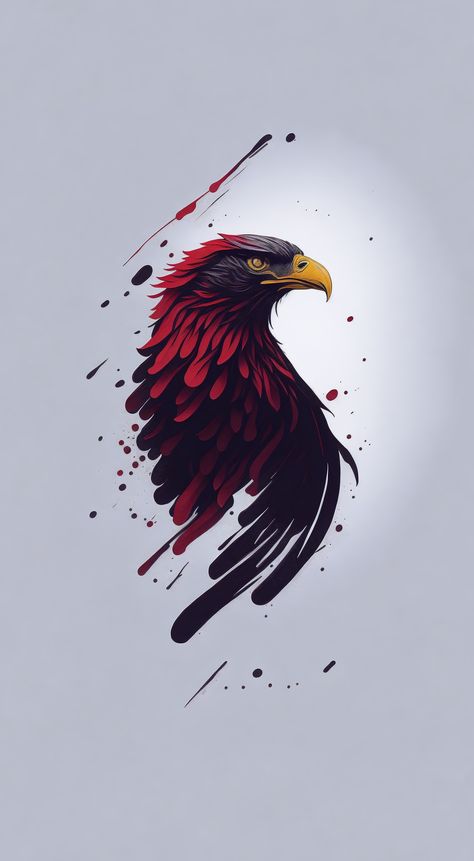 minimalist logo illustration of vector art of an eagle, front facing, magic, sharp design, smooth, monochromatic Red color , dark magic splash, t-shirt design, in the style of Studio Ghibli, pastel tetradic colors, 3D vector art, cute and quirky, fantasy art, watercolor effect, bokeh, Adobe Illustrator, hand-drawn, digital painting, low-poly, soft lighting, bird's-eye view, isometric style, retro aesthetic, focused on the character, 4K resolution, photorealistic rendering, using Cinema 4D, Wallpaper Hd Nature, Eagle Wallpaper, Eagle Pictures, 4k Wallpaper For Mobile, Wallpaper For Men, Iphone Wallpaper Hd Nature, Wallpaper For Mobile, Iphone Wallpaper Hd, Gallery Wallpaper