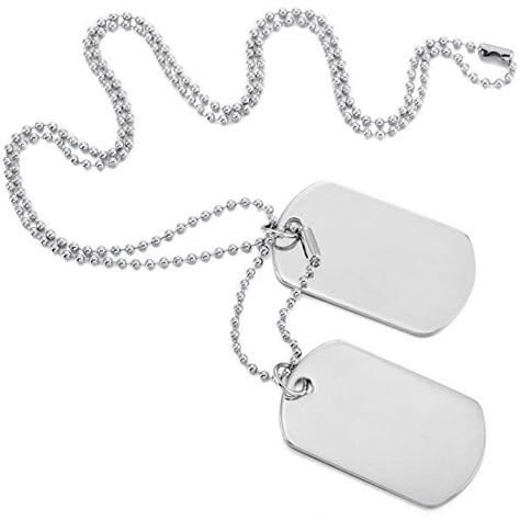 www.amazon.com Silver-Alloy-Pendant-Necklace-Double dp B010HDP6CG ref=sr_1_3?s=apparel&ie=UTF8&qid=1454522150&sr=1-3&nodeID=7147441011&keywords=dog+tags&tag=polyvore006-20 Army Dog Tags, Estilo Kylie Jenner, Army Gifts, Dog Tag Pendant, School Jewelry, Necklaces Silver, Pendant Necklace Silver, Jewelry Pendants, Yoga Jewelry